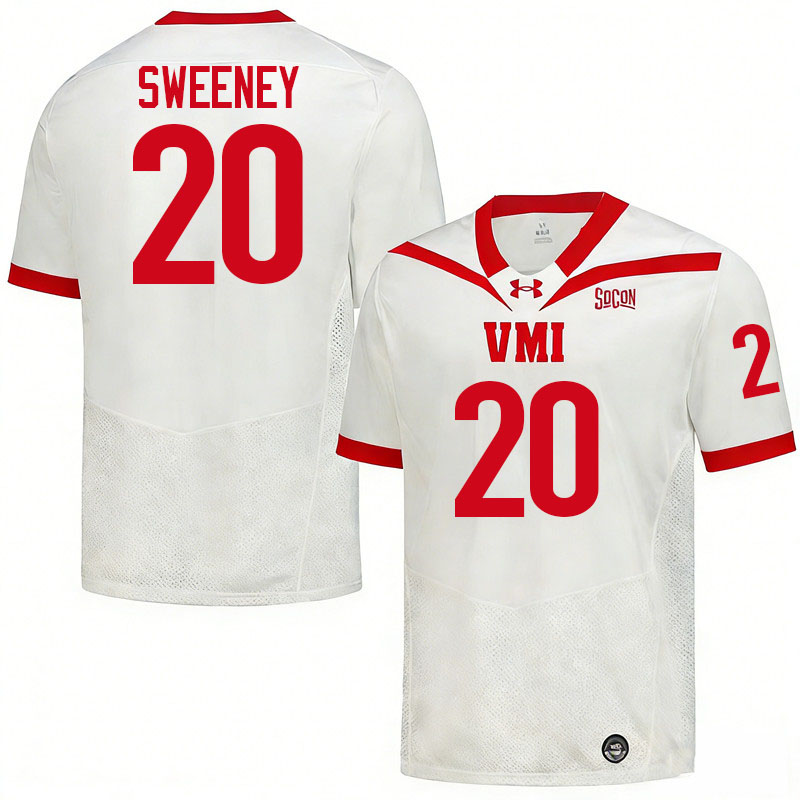 Virginia Military Institute Keydets #20 Owen Sweeney College Football Jerseys,Uniforms-White